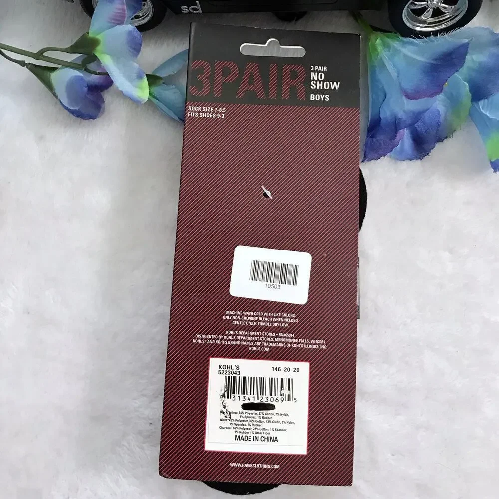 Tony Hawk New with Package 3 Pairs No Show Socks Boys 7-8.5